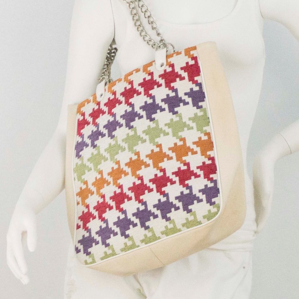 Tote Bag with pockets/vegan leather handles